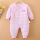 Bộ đồ cotton cho bé sơ sinh liệt nửa người mùa thu và mùa đông áo liền quần có tất baby