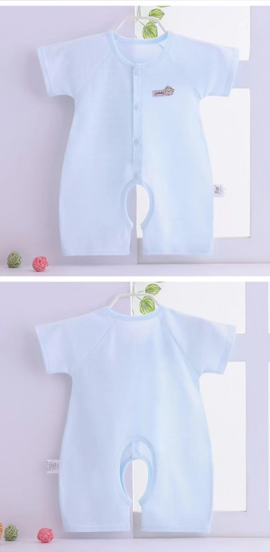 Babyiesies cotton ngắn tay nam và nữ quần áo trẻ em mùa thu và mùa đông đồ ngủ mỏng quần áo sơ sinh romper mùa hè