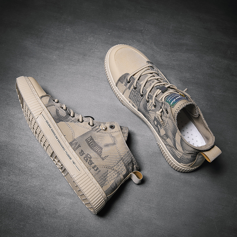 2022 New Summer High Cylinder Canvas Men's Shoes Trends 100 Hitch Sports Casual Students Driving Breathable Slip-Board Shoes Tide Shoes