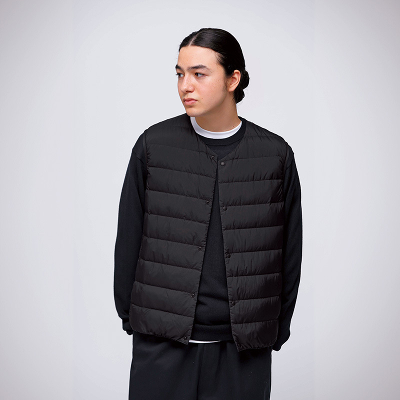 Muji Men's Lightweight down Portable Vest, Warm and Easy to Store, Men's Winter Clothing