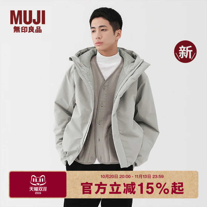 Muji Men's Hooded Jacket Men's Outerwear 26Th Winter New Product