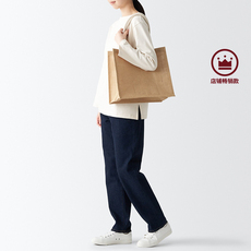 Матерчатая сумка muji 黄麻 简易收叠购物袋a4