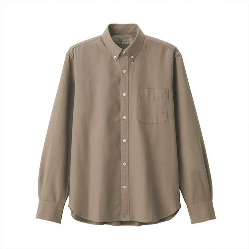 Муджи муджи для стирки оксфордской рубашки на пуговицах длинная повседневная дикая рубашка