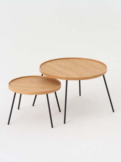 MUJI Маленький круглый стол с деревянной железной ножкой, набор из белого дуба, сборка 3 минуты