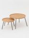 MUJI Маленький круглый стол с деревянной железной ножкой, набор из белого дуба, сборка 3 минуты
