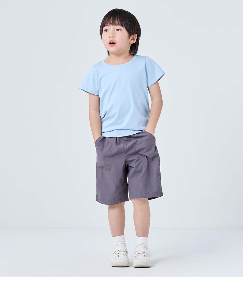 Детская одежда для дома 无印良品 muji 大童 凉感 薄款天竺编织 t恤短袖25年夏季