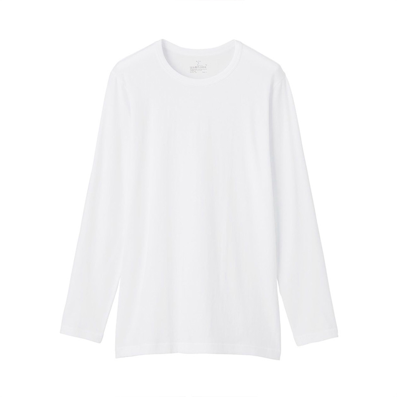 Unimprinted Liangpint MUJI male style used cotton wintertime lingerie round collar long sleeve T-shirt