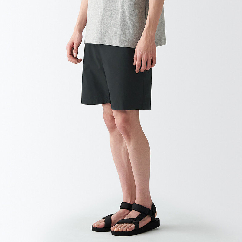 MUJI Men's Cotton Washed Poplin Shorts