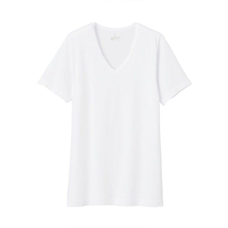 Unimprinted Liangpint MUJI male style used cotton winters lingerie V collar short sleeve T-shirt