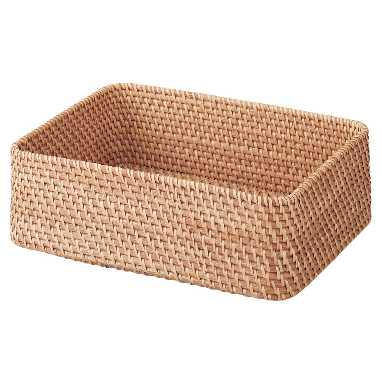 MUJI can overlap the rectangular rattan-woven basket