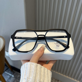 Trendy Double-Bridge Myopia Glasses for Men, Stylish and Cool, Ultra-Light, Large Frame, Blue Light Blocking, Prescription-Compatible