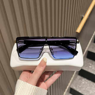 网红连体墨镜男潮酷情侣款一体式太阳眼镜女个性街拍出游防紫外线