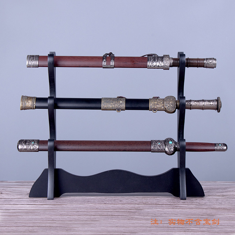 Sword Rack Wall-mounted Wall Double Solid Wood Sword knife Knife Seat Flute Racks Multilayer Samurai Knife Sword Frame Base Wall Punch