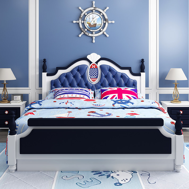 Light top children's bed single bed 1.5 m boy 1.2 m multi-function bedroom furniture combination set with drawer