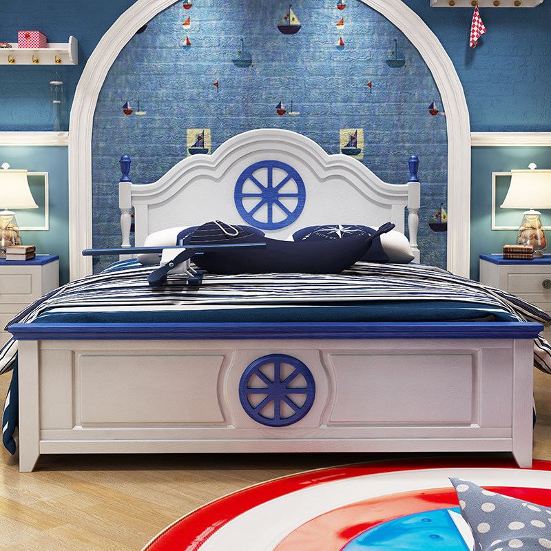 Full solid wood Children's bed 1 5 m Boy single beds 1 2 m Juvenile bedroom Children's house furniture combination suit