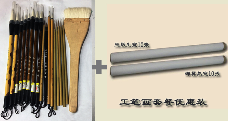 Mr. Zheng Luxun recommends fine brushwork painting with pen raw Xuan cooked Xuan set dyeing hook line animal flower and bird painting package
