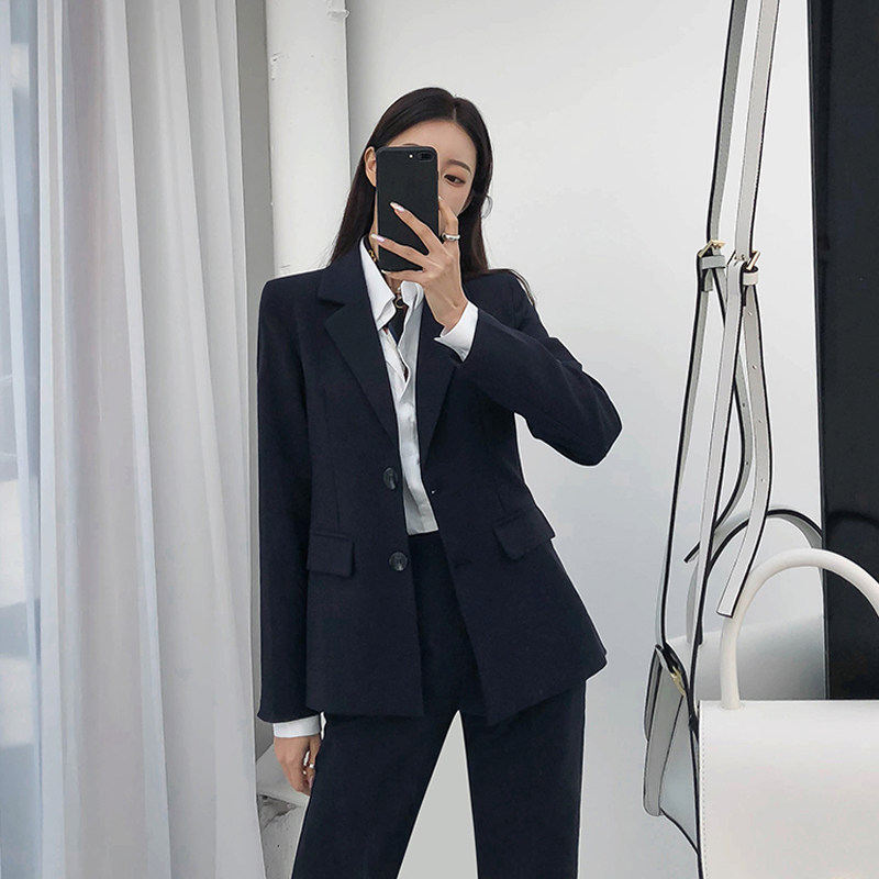 Suit suit female college student interview suit temperament professional formal dress work teaching work clothes two-piece spring and autumn