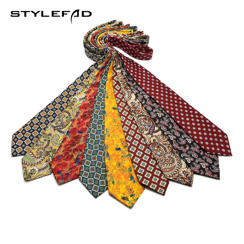 Retro 9cm Wide Tie Hong Kong Style Modern Men's and Women's British Business Formal Printed Suit Shirt Christmas Accessories Trendy