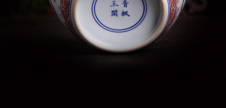 Bo wind jingdezhen caddy fixings large blue and white porcelain hand - made youligong wake POTS sealed tank storage tanks