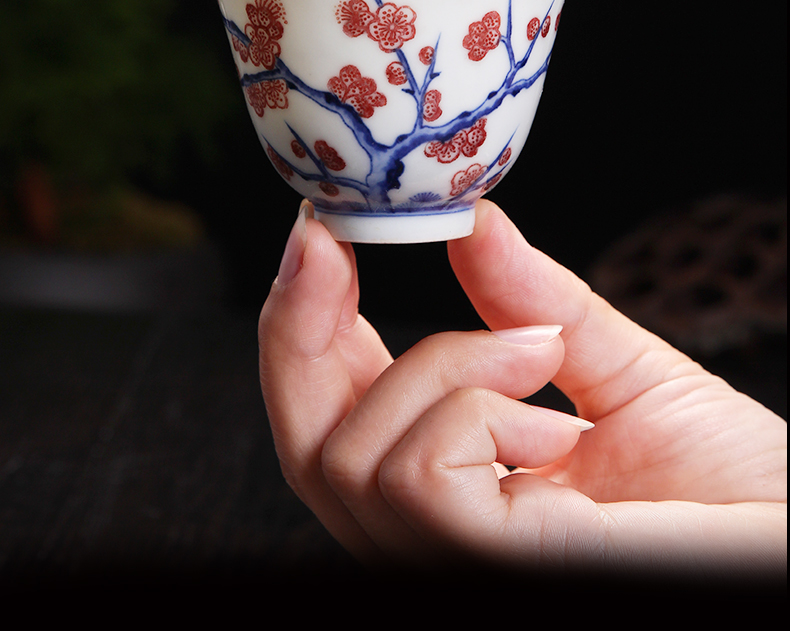 Jingdezhen ceramics hand - made porcelain masters cup cup single single cup sample tea cup master kung fu tea set by hand