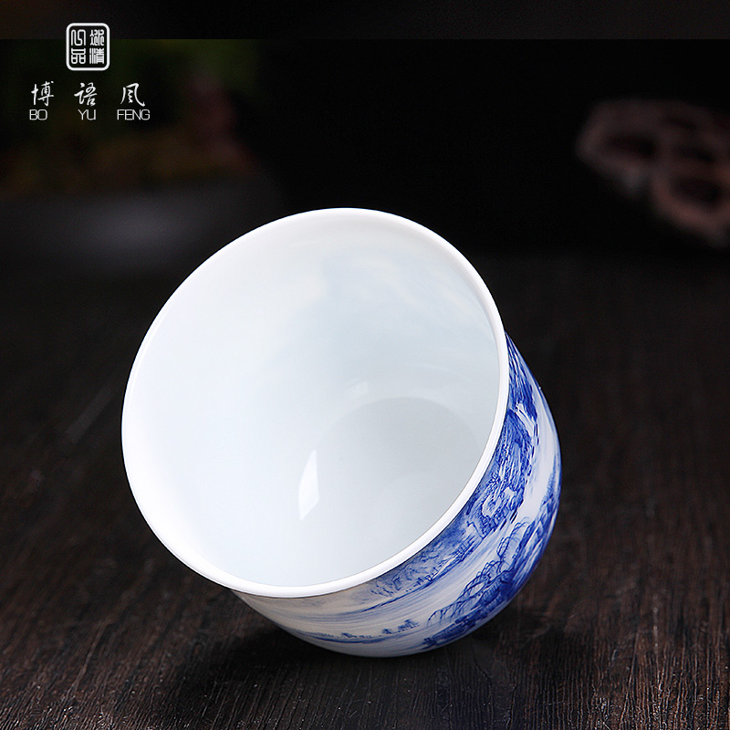 His mood yipin Wang Chenfeng jingdezhen porcelain master CPU high - grade hand - made ceramic sample tea cup single CPU kung fu tea cups