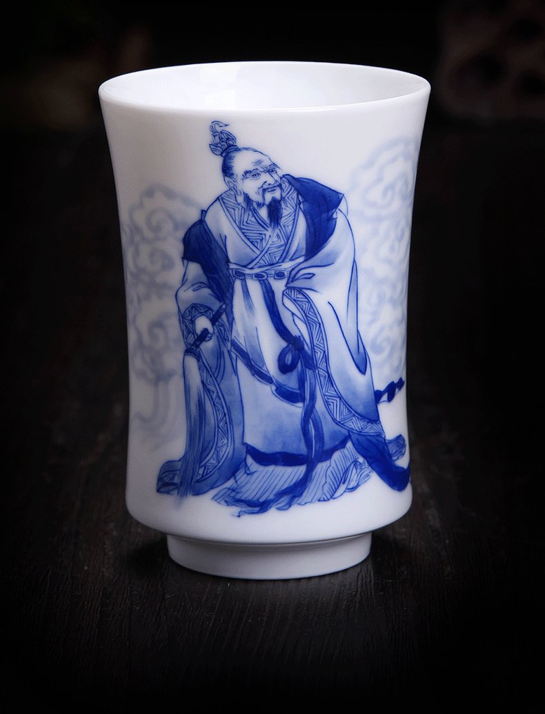 Above [naijing] hand - made large jade cup jingdezhen porcelain ferro, ShouXi maintain manual single cup cup