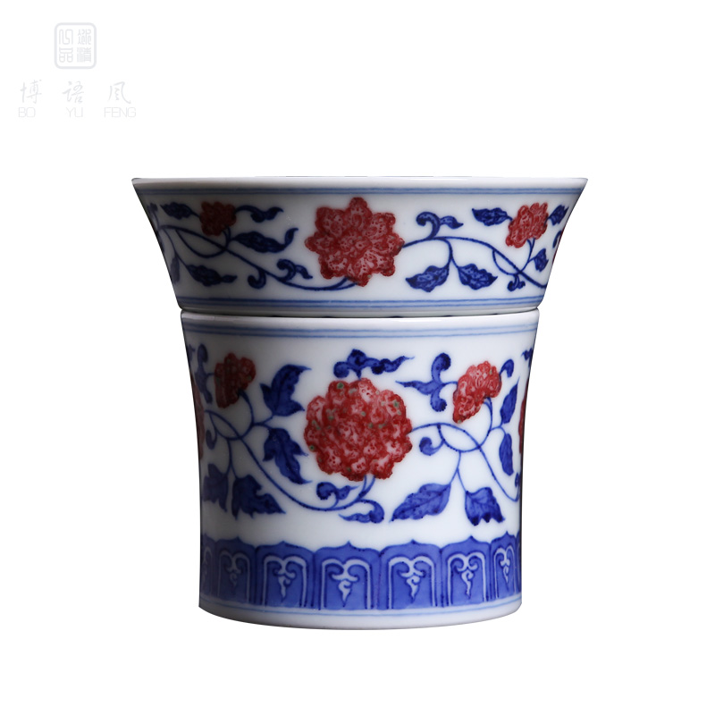 Bo wind jingdezhen blue and white tea strainer) hand - made ceramics filter kung fu tea tea taking of spare parts