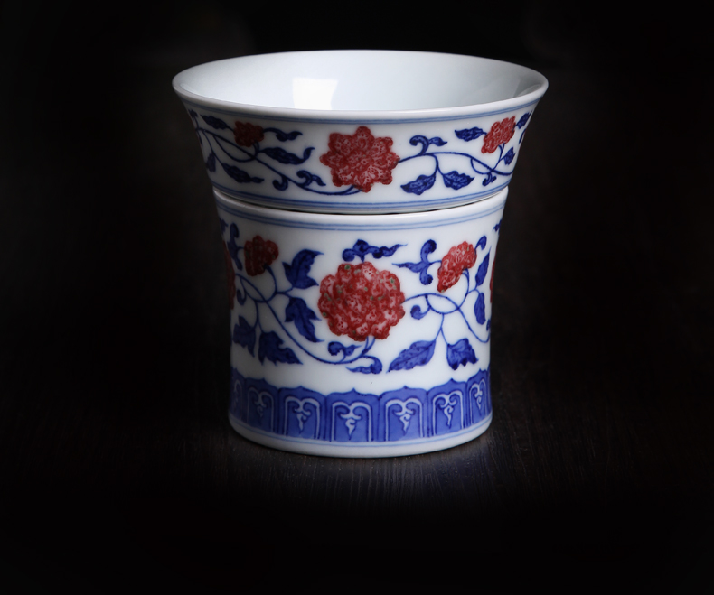 Bo wind jingdezhen blue and white tea strainer) hand - made ceramics filter kung fu tea tea taking of spare parts