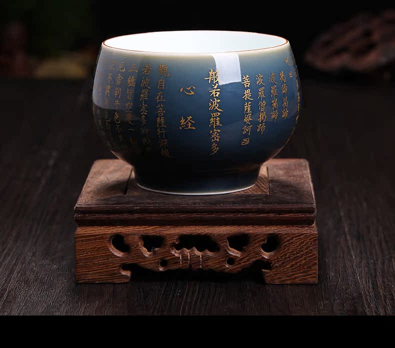 Bo wind a single imitation ceramic glaze color sample tea cup zen tea culture, a small cup of jingdezhen ceramics heart sutra single CPU