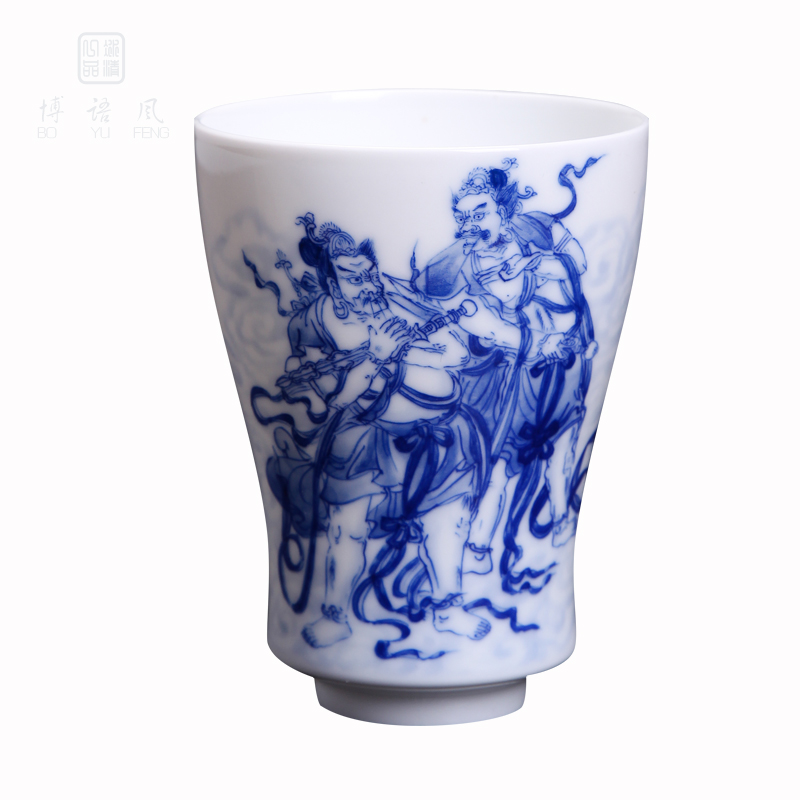 Above jade [naijing] hand - made maintain large blue and white collection level of jingdezhen ceramic cups cup sample tea cup