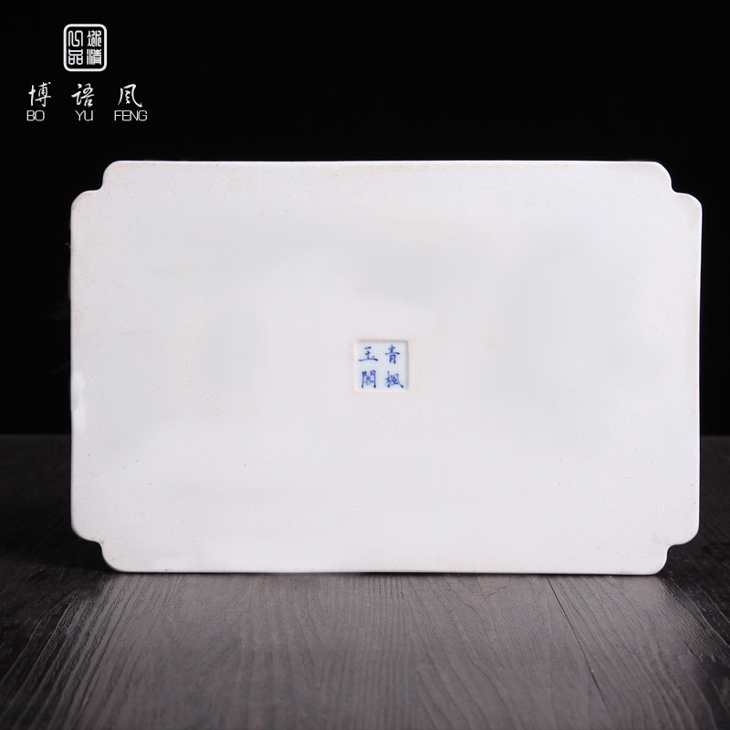 Jingdezhen porcelain hand - made ceramic tea tea tray household contracted Taiwan rectangle checking tea, green tea ware