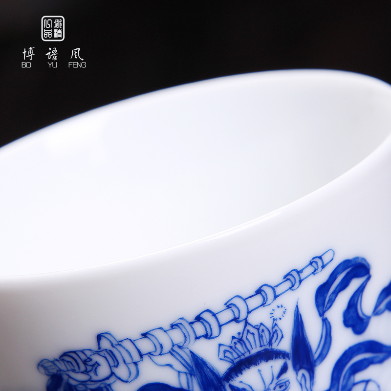 Above jade [naijing] hand - made maintain large blue and white collection level of jingdezhen ceramic cups cup sample tea cup