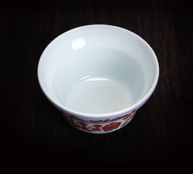 Bo famous collection manual wind cup of jingdezhen blue and white youligong sample tea cup pure hand - made teacup fragrance - smelling cup