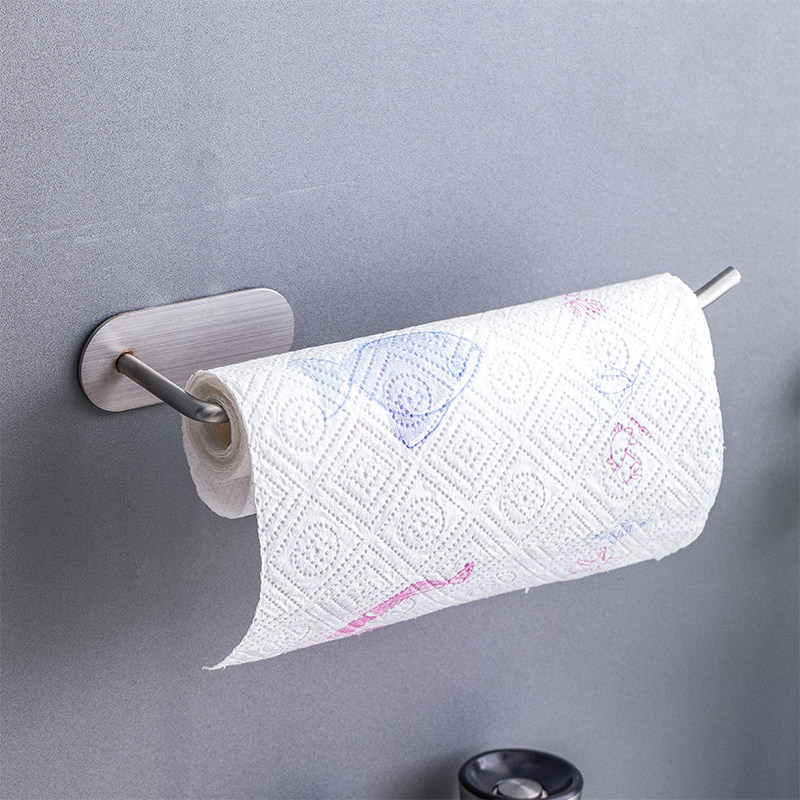 304 stainless steel kitchen paper towel holder plastic wrap holder no punching toilet wall hanging towel roll paper hanging hand paper holder
