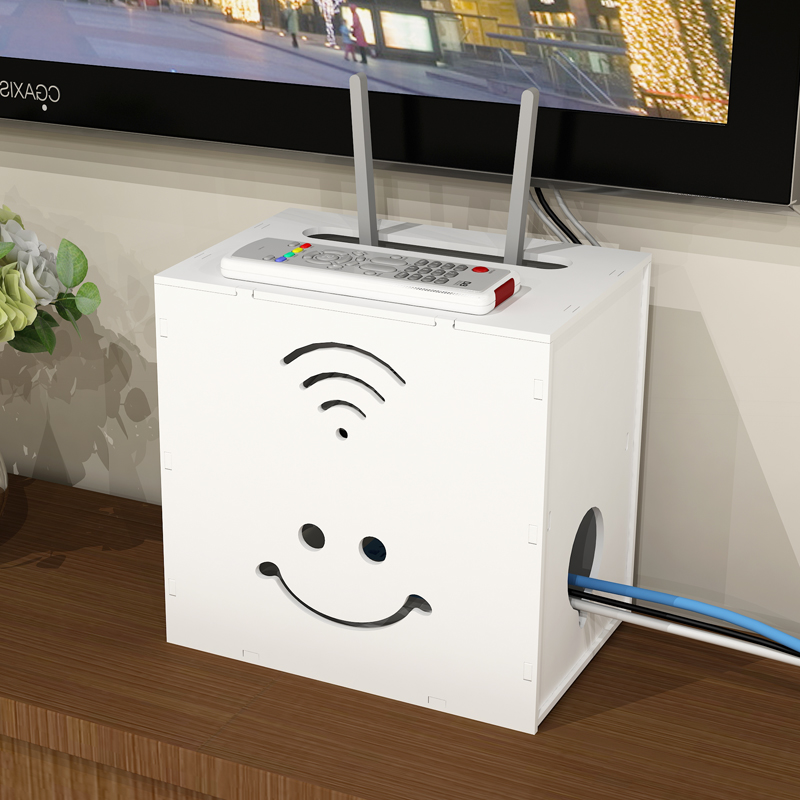 Router storage box wifi wire plug-in board management Box plug-in power cord hidden box set-top box storage shelf