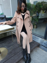 Rice camel long woolen coat women 2020 new double-sided cashmere knee-length belt windbreaker coat