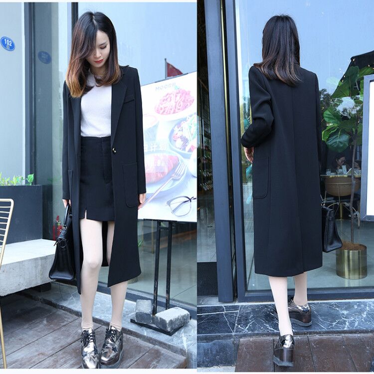 Sashimi Long version suit jacket Women's spring and autumn jacket for long version of ladies' Western suit 2021 lukewarm wind superior coat