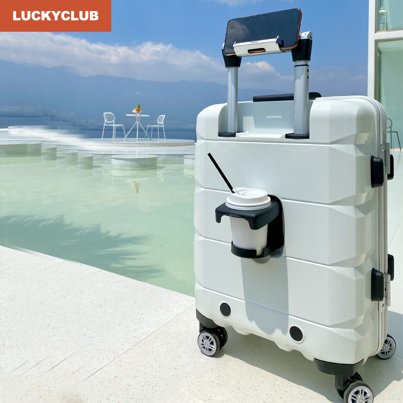 Lucky Club multi-function open luggage small 20-inch business travel boarding case aluminum frame trolley case