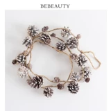 Симпатичная домашняя клетчатая кисть натуральные сосновые конусы рождественские украшения елки макет