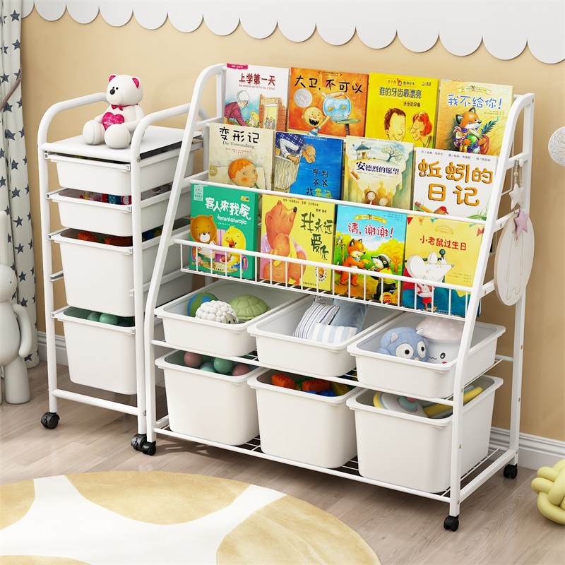 Children's bookshelf toy holding rack Baby drawing the shelf multilayer shelf overcapacity arrangement cabinet