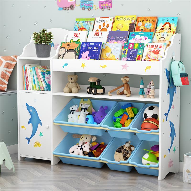 Children's toy containing shelf Toy finishing rack shelves Multi-layer bookshelves Painted Benshelves Kindergarten Baby Lockers-Taobao