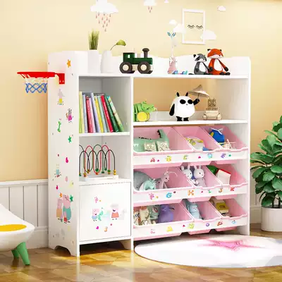 Children's toy storage shelf multi-layer shelf large capacity storage cabinet bookshelf toddler toy storage box