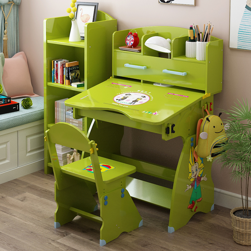 Senyi Children's Learning Desk and Chair Package Boys and Girls Desk Book Cabinet combined 3 - 18 year old student writing desk household