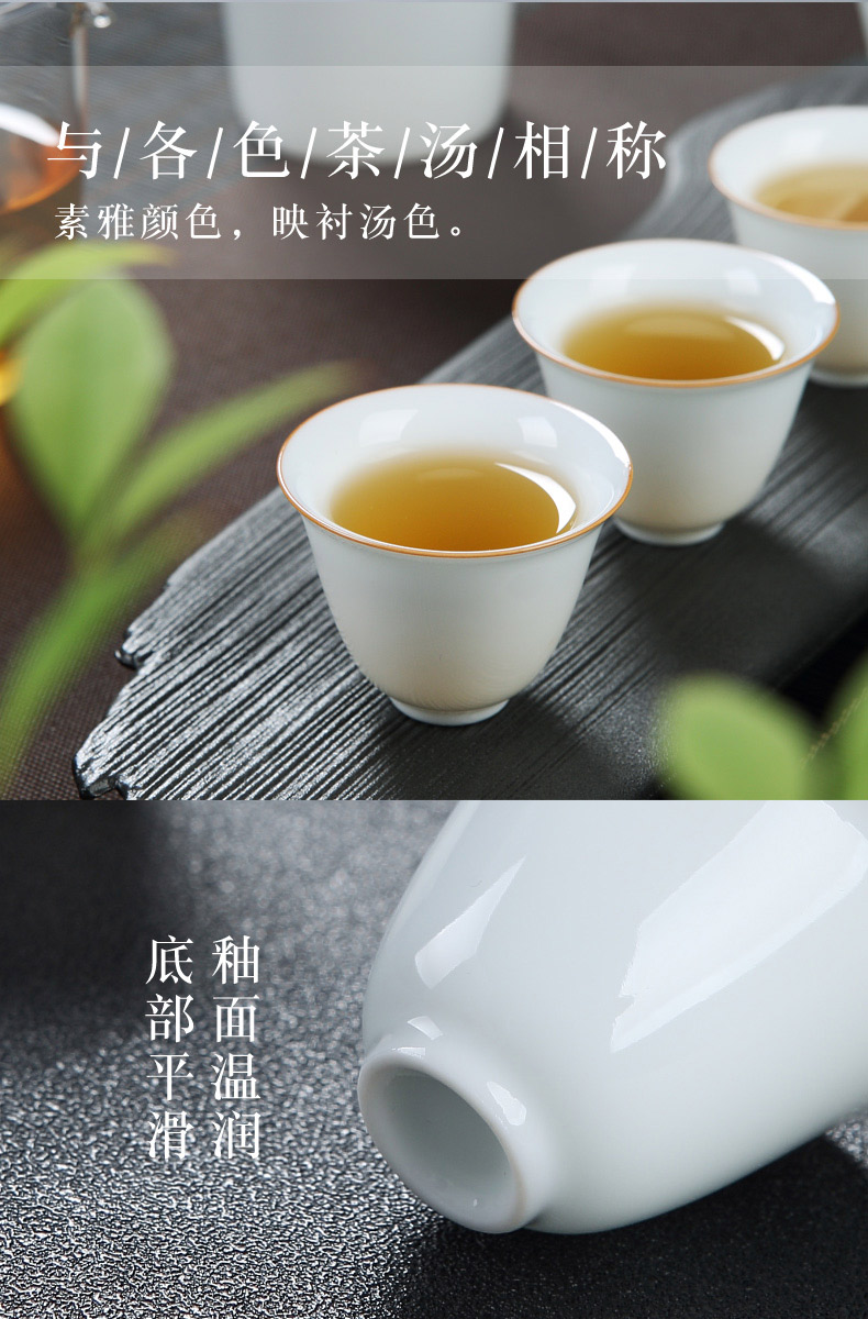 Make tea sweet white tea set jingdezhen ceramic household contracted small Chinese teapot tea cup black tea tray