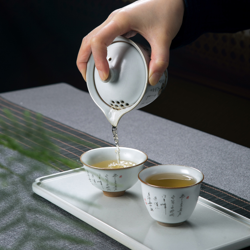 Your up crack of portable package a pot of two cup of jingdezhen ceramic tea set with teapot is suing travel tea set