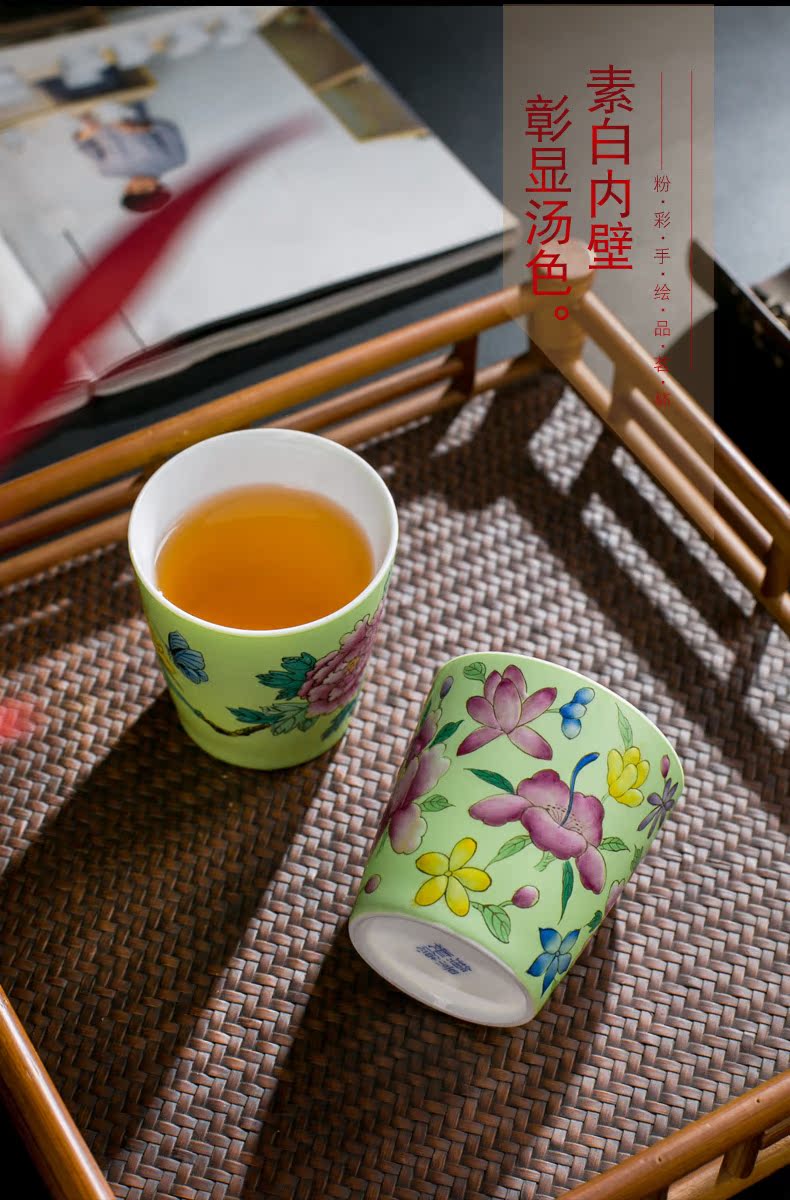 Red the jingdezhen ceramic manual hand - made pastel kung fu tea cup single master cup with personal single CPU