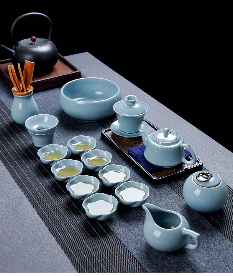 Your up crack tea set suit household between ceramic kung fu tea cup lid to use office receives a visitor