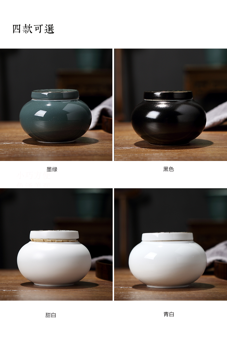 Jingdezhen ceramic portable mini caddy fixings POTS with household store tea pot small seal pot