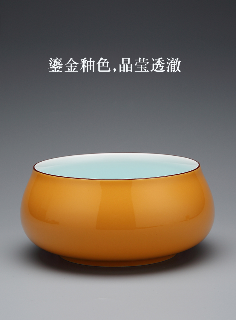 Jingdezhen celadon porcelain tea wash to household color glaze water jar restoring ancient ways is built kung fu tea tea accessories for wash water