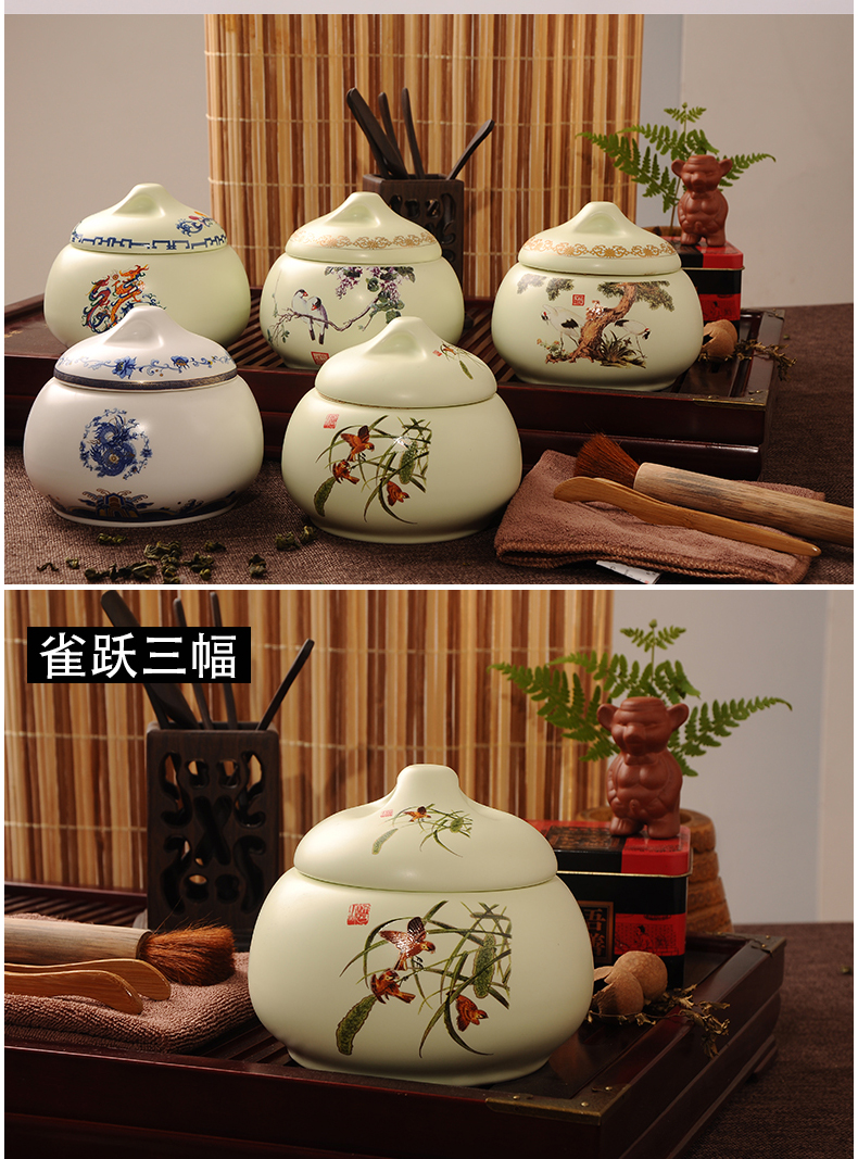Red the caddy fixings ceramic seal tank storage POTS home two small storage tank jingdezhen medium tea cups